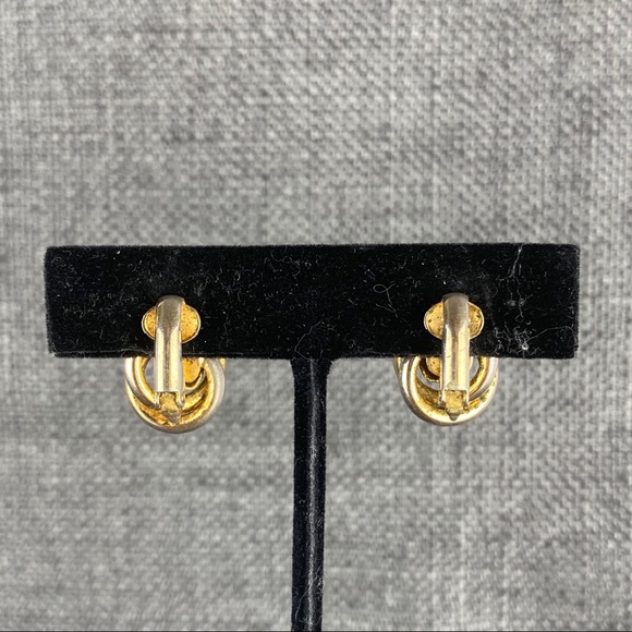 Vintage Mini Tarnished Silver W/ 2 Hoops Clip On - Picture 3 of 6